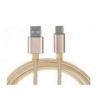 Tuttonica Zinc Alloy 2A Data Cable, Fast Charging, Weaving Thread, Gold – Type-C, 1 meter- TUTTO- C606+C